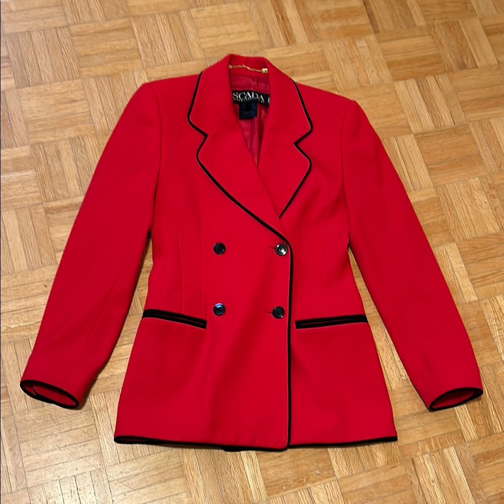 Escada Women's Red Blazer Jacket